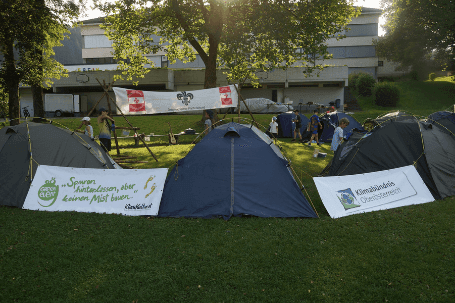 Camping mit Zelten